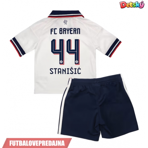 Lacne Dětský Futbalové dres Bayern Munich Josip Stanisic #44 2026-27 Krátky Rukáv - Preč (+ trenírky)